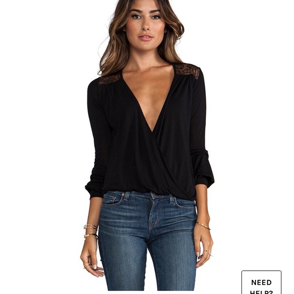 Blue Life Double Drape Top in Onyx; size S - Picture 2 of 8